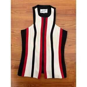 Vintage Linda Segal Avant Garde Zip Front Structured Vest Top 90s designer